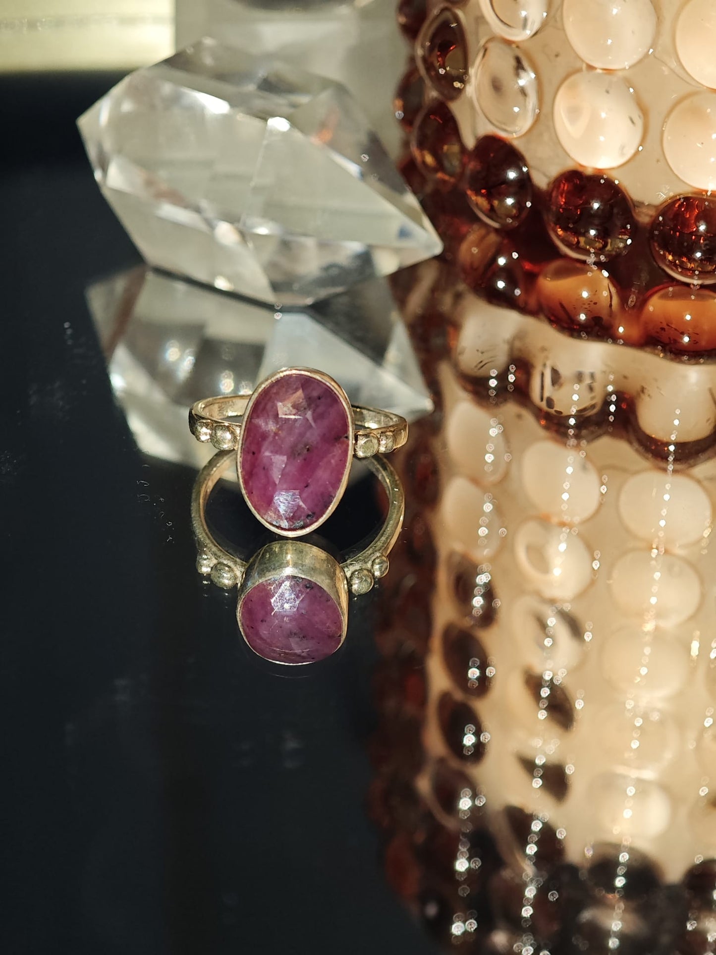 gümüş yakut yüzük